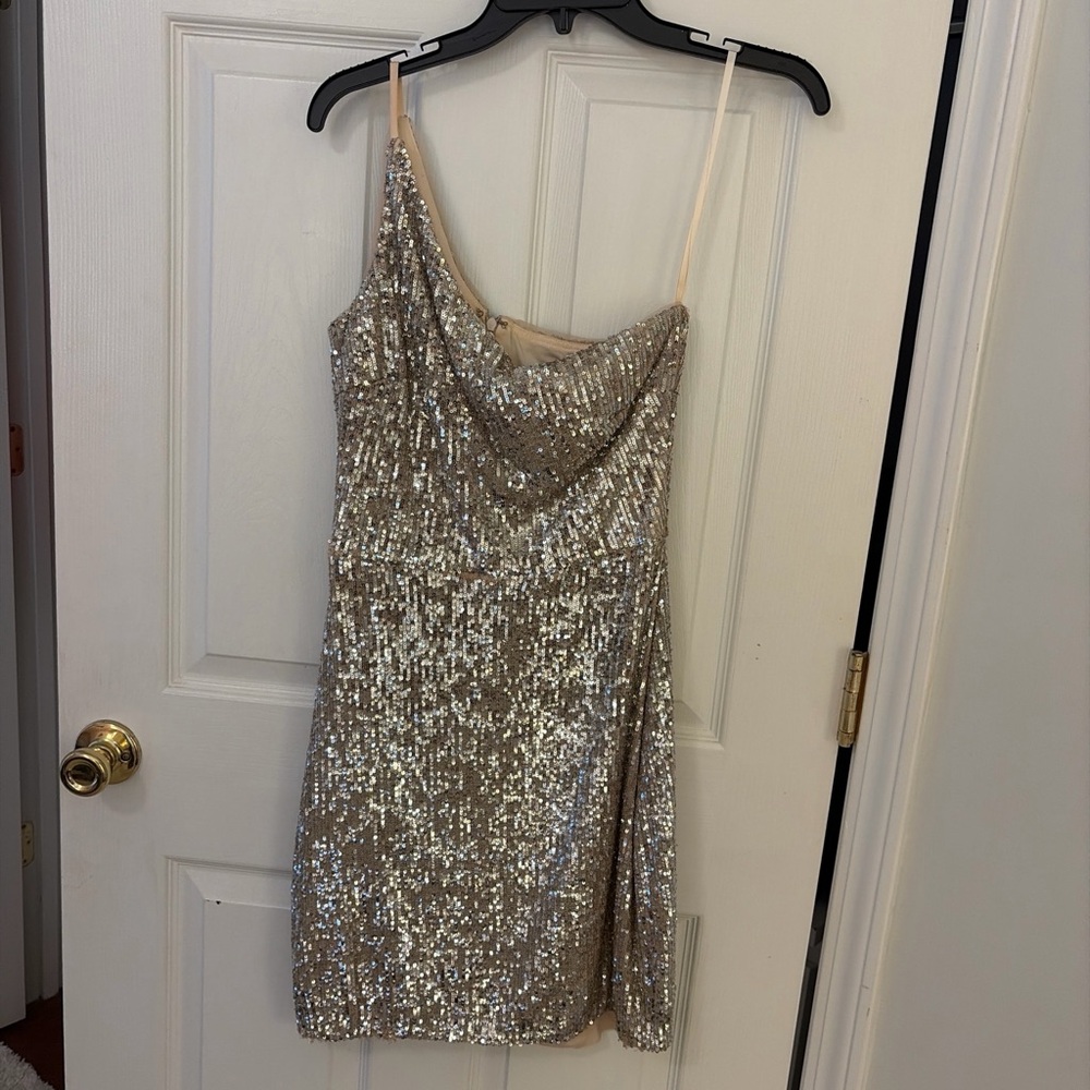 Sequin Mini Dress in Champagne